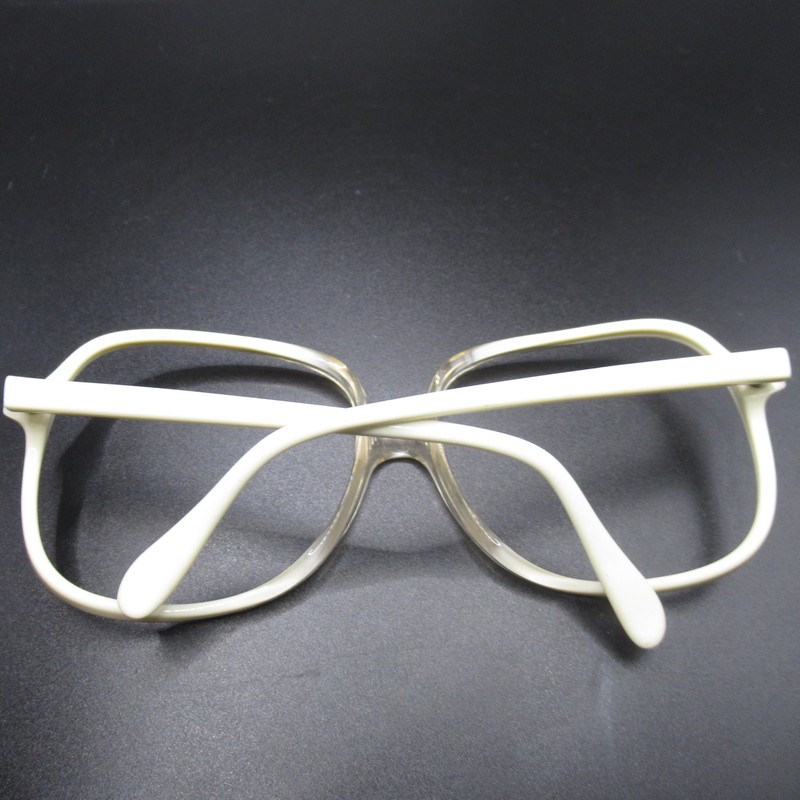 Vintage Safilo Eyeglass Frames Clear Ivory Cream Full Rim Rectangular 52-14-135 gallery