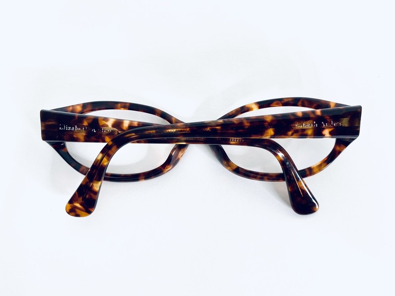 VTG Elizabeth Arden Brown Tortoise Lucite Oval Glasses EA SUN 50 15 130 gallery