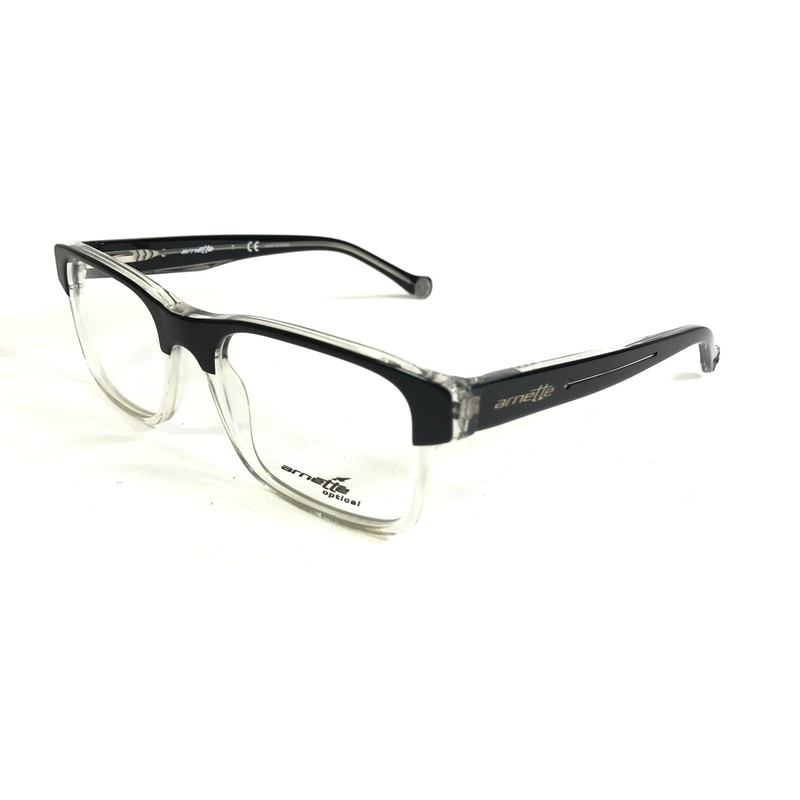 Arnette Small Eyeglasses Frames Cross Fade 7087 1019 Clear Black 49-18-135 gallery