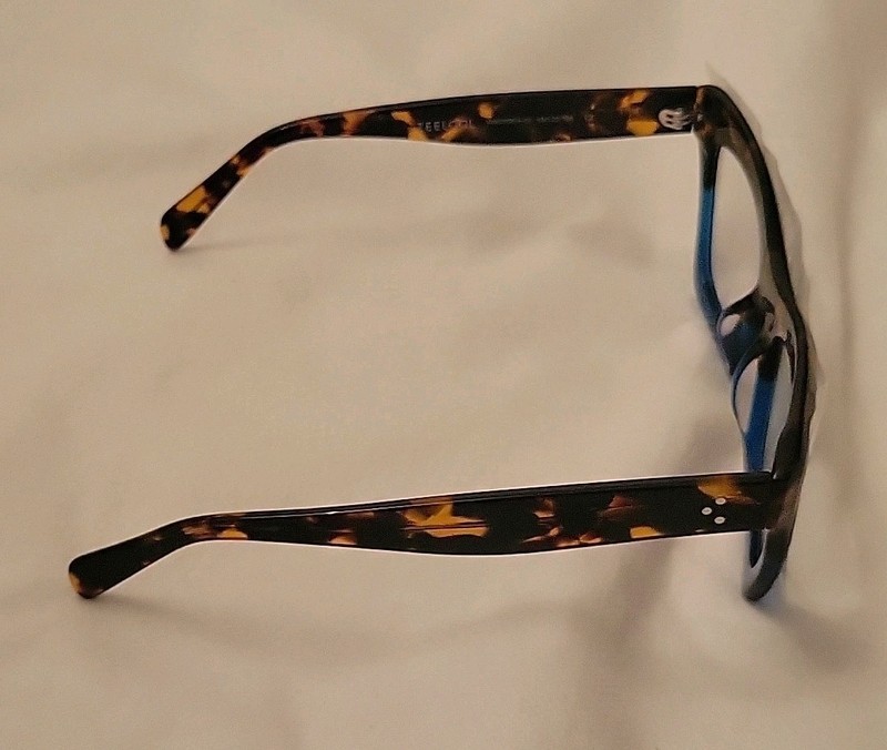 ZEELOOL Ovrsized Tortoise Blue Square Rectangle Glasses Frames 53-22-146 gallery
