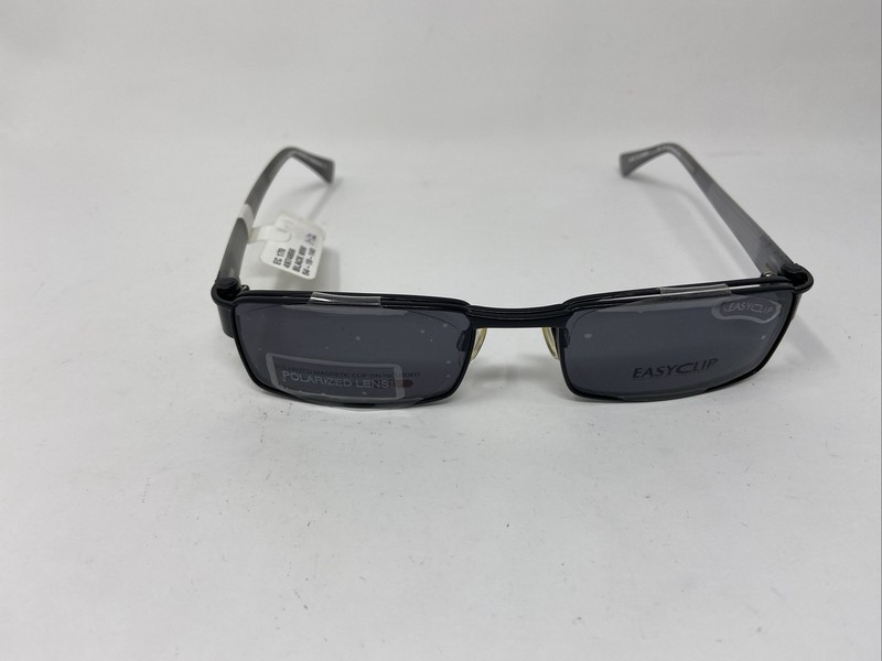 EASYCLIP EC 170 54/19/140 BLACK/CRYSTAL W/ POLARIZED SUN CLIP EYEGLASSES JM23