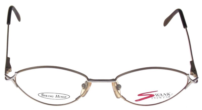 Swank Eyewear Regina Eyeglass Frames Gold Metal Brown 51-17-130 Oval Sunglass gallery