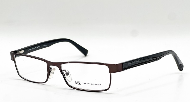 NEW ARMANI EXCHANGE AX 1009 6037 SATIN GUNMETAL BLACK AUTHENTIC EYEGLASSES 53-16