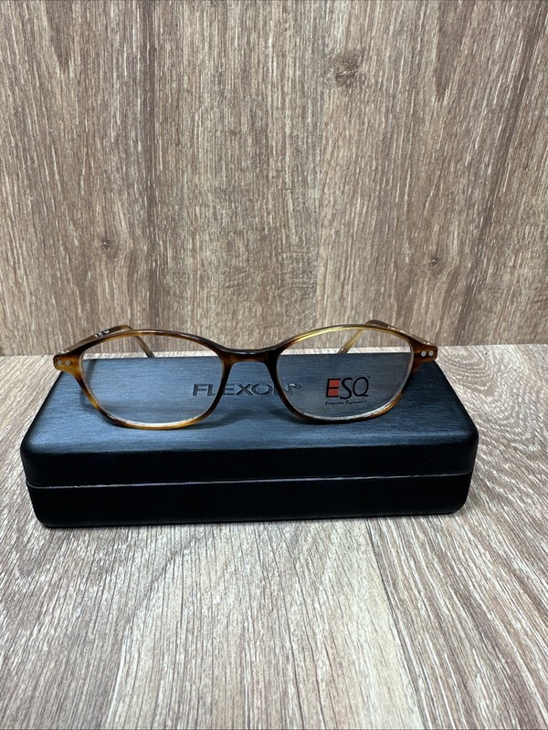 Esq Glasses FRAMES ONLY Q742 Tortoise 130 REM tmHearst Hong Kong Brown And Gold