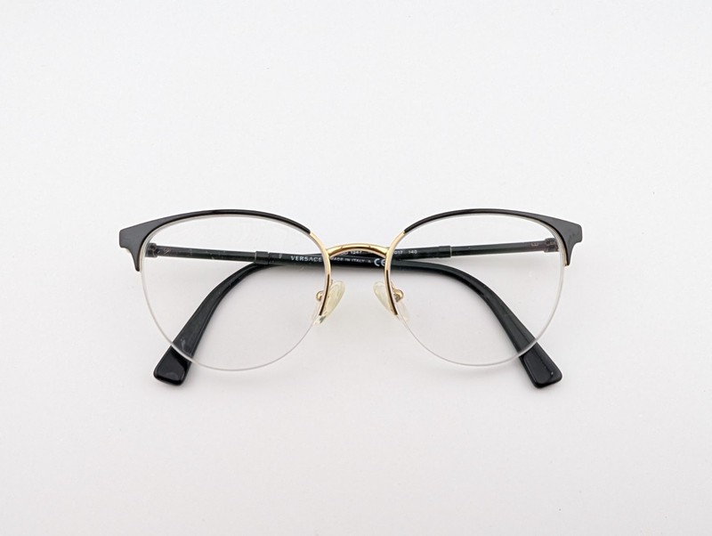 Versace Eyeglasses Frames Only, MOD. 1247 1252, 52-17-140, Black, Made in Italy