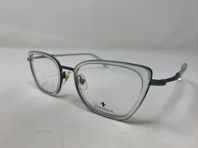 Seraphin Japan SIBLEY 8029 53-20-140 Blue/Mint Full Rim Eyeglasses Frame 106O gallery