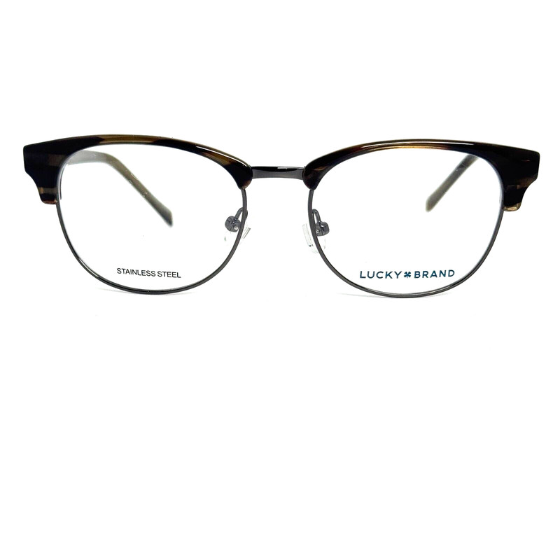Lucky Brand Kids Eyeglasses Frames D806 OLIVE HORN Brown Grey 47-16-125 H16432