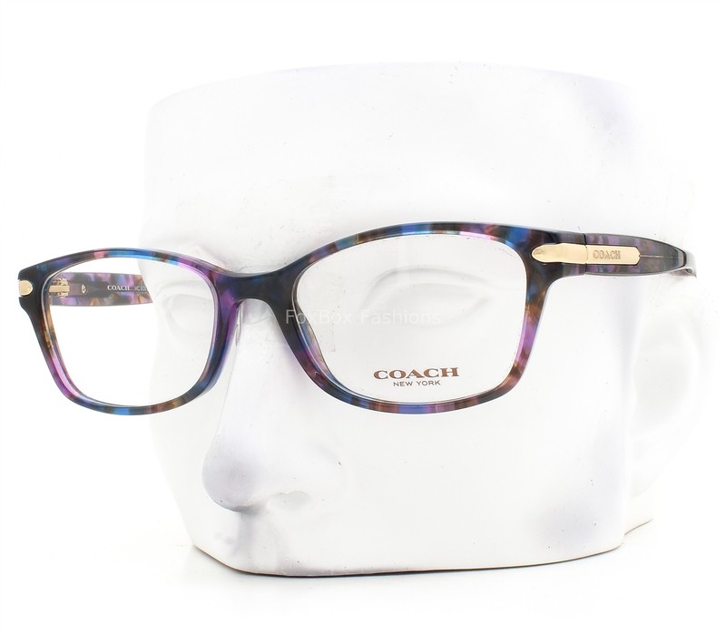 Coach Eyeglasses HC 6065 5288 Glasses Purple Blue Brown Confetti 51mm No Case
