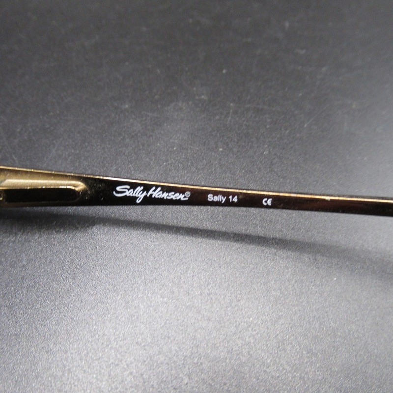 Sally Hansen Sally 14 Semi-Rimless Eyeglass Frames Gold Brown 51-17-135 gallery