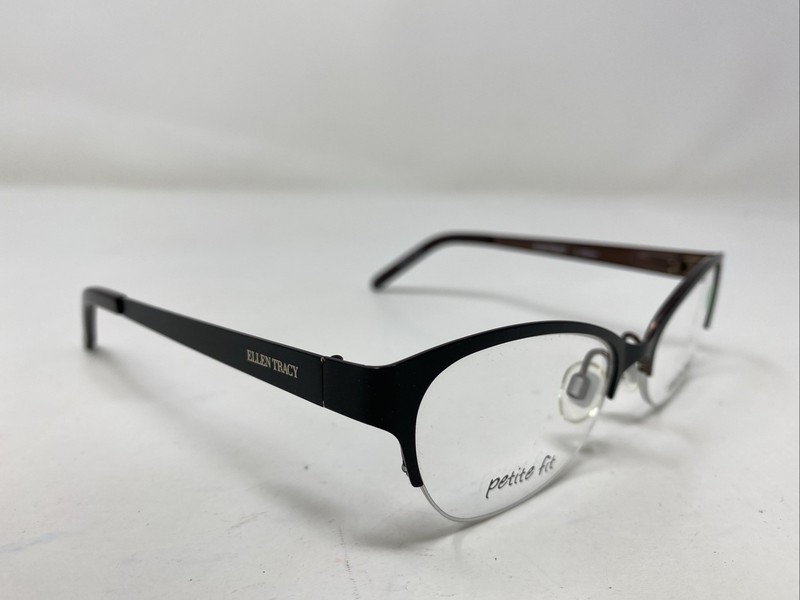 Ellen Tracy QUEBEC BLACK 48-16-125 Metal Half Rim Eyeglasses Frame BH35 gallery