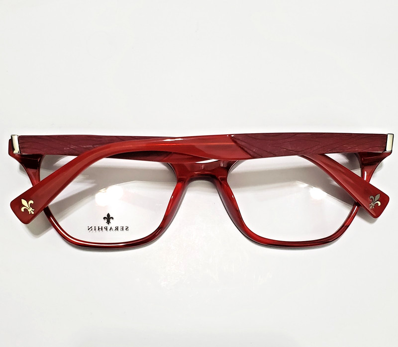 Womens Seraphin Redwood Designer Cat Eyeglasses Frames 52-18-140 Made In Japan gallery