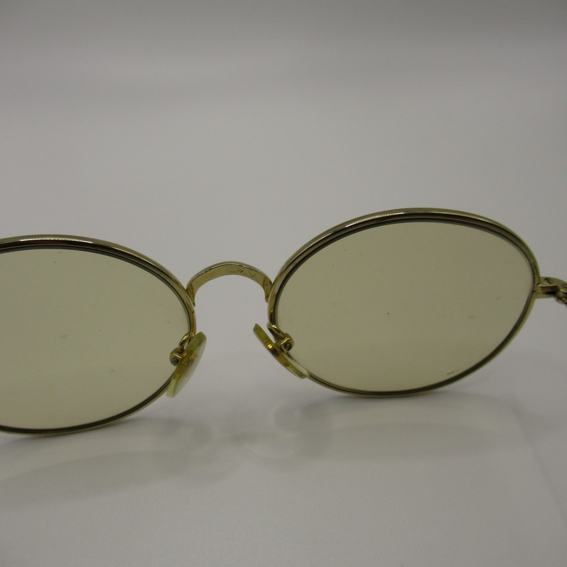 Birch England Vintage Gold Metal Oval Eyeglass Frames Glasses Spectacles 1375 gallery
