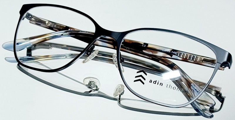 Originale ADIN THOMAS Eyeglasses AT-522 C3 BLACK/COCOA MULTI New Metal 54-16-140