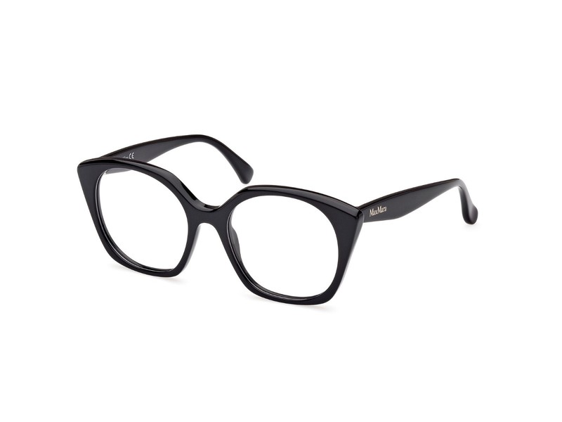NEW MAX MARA MM5082 001 SHINY BLACK DEMO 53MM AUTHENTIC EYEGLASSES 53-18-140
