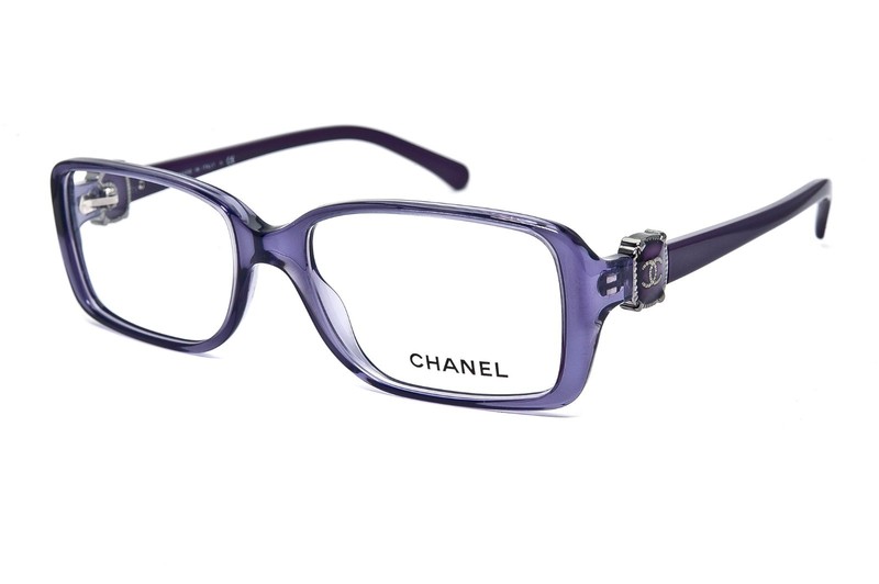 Chanel 3185 c.1121 Clear Violet size 52/16/135 Made in Italy Eyeglasses