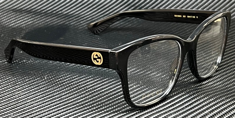 GUCCI GG1340O 001 Black Gold Women's 54 mm Small Eyeglasses gallery