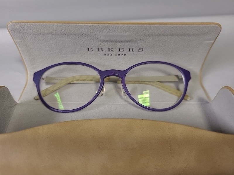 Erkers 1879 Monoqool Purple Eyeglasses. 3D Printed, NO Screws In These
