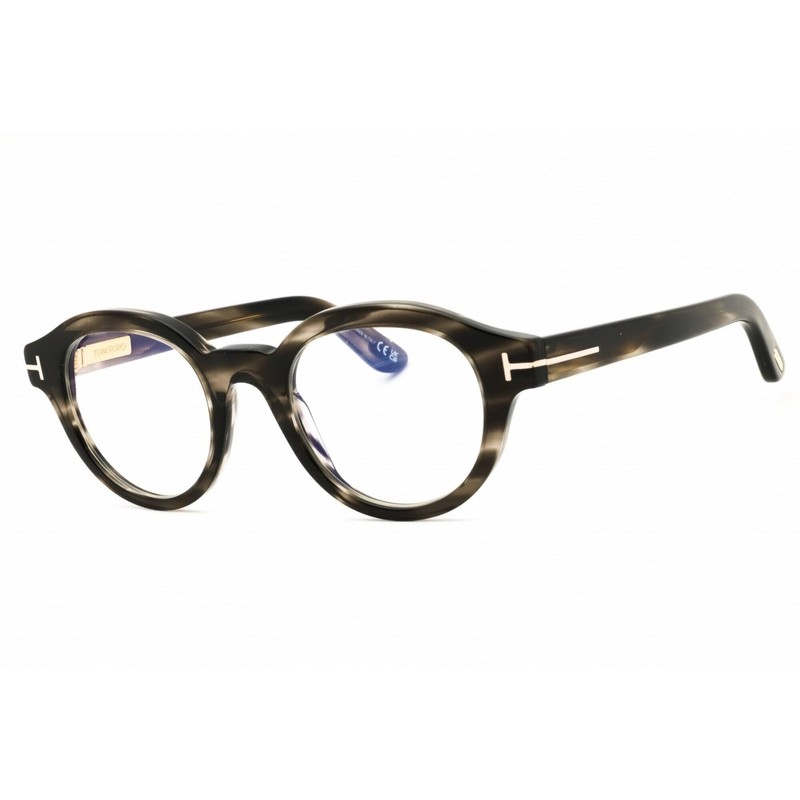 Tom Ford Men’s Eyeglasses Havana/Other Acetate Round Full Rim Frame FT6037-B 056
