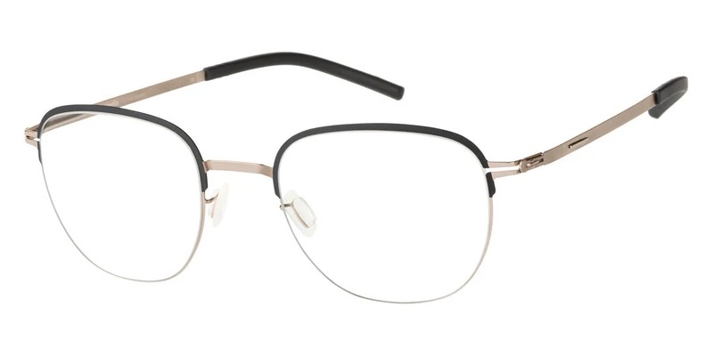 ic! berlin Notos Bronze-Black Matt Pop Round Unisex 47-21 Eyeglasses