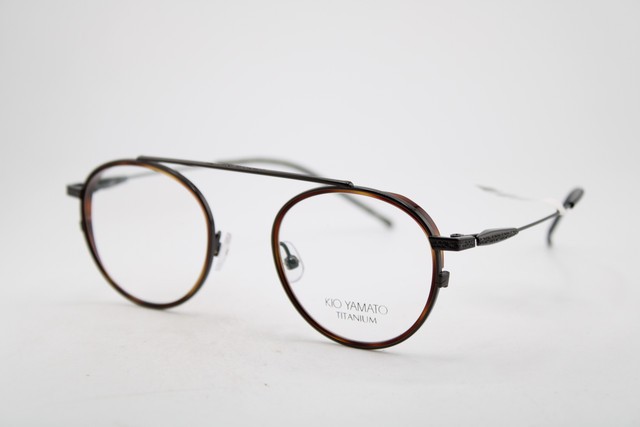 NEW KIO YAMATO KP-261U COL. 01 HAVANA GUNMETAL AUTHENTIC EYEGLASSES 47-21