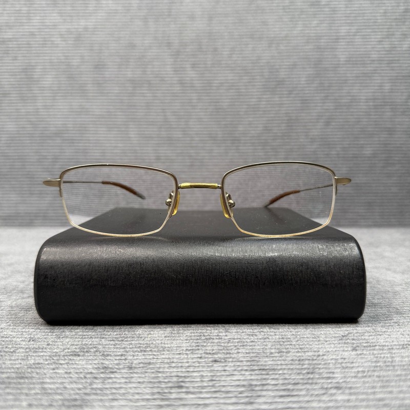 Nike Flexon 4067 718 Gold Rectangular Semi Rimless Eyeglasses Frames 52-20-140