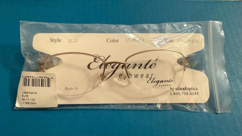 ELEGANTE EYEWEAR EL39 Gold Women's Rectangle Half Rim Eyeglasses Frame 49-17-135 gallery