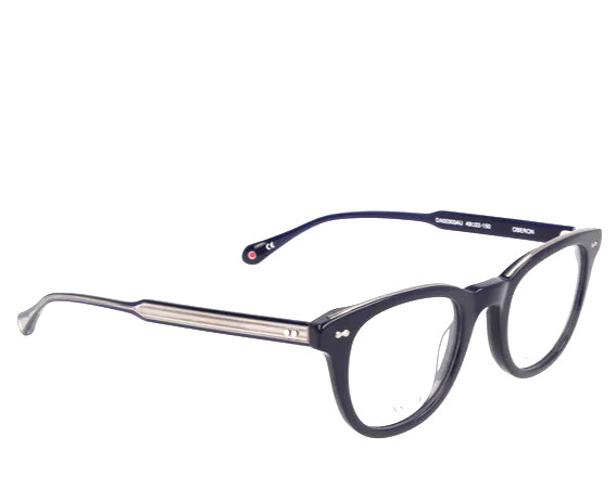 DANSHARI OBERON DA00303AU DARK BLUE/GOLD TRIM AUTHENTIC EYEGLASSES 49-22 JAPAN gallery