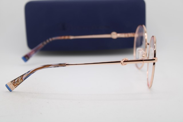NEW CHAMPION REAL C02 BLUE GOLD HORN GUNMETAL AUTHENTIC EYEGLASSES 54-18 gallery