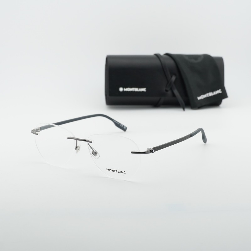 NEW Montblanc MB0186O 003 Silver 56mm Eyeglasses