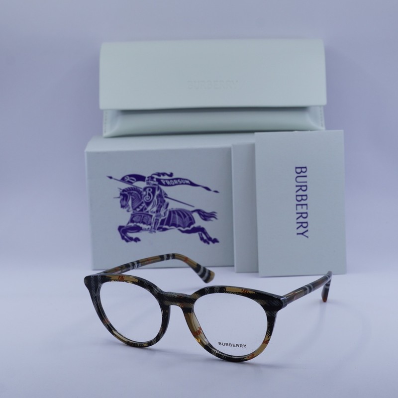 Burberry BE2429 4163 Check Sand 50mm Eyeglasses New Authentic