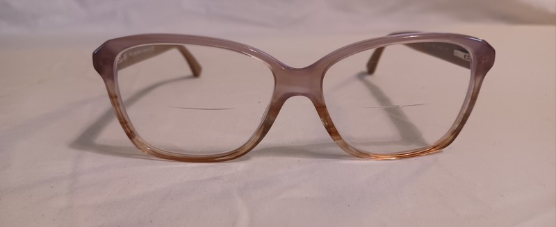 Vtg Burberry Eyeglasses B2121 3339 54-14-140 Light Violet Real Wood Inlay Italy