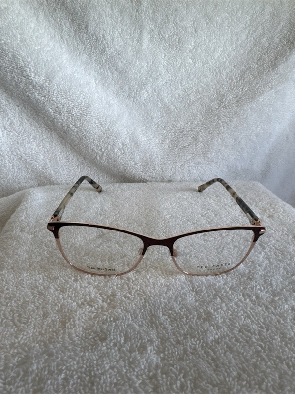Ted Baker Eyeglasses Frames TW510 BUR Burgundy Tortoise Gold Cat Eye 51-16-135