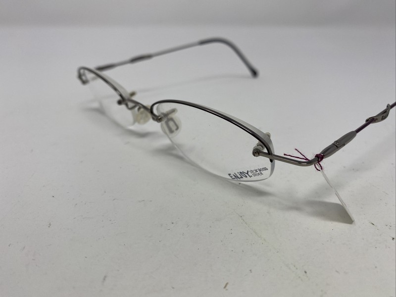 Enjoy E1717 47-20-135 Silver Chrome Half Rim Metal Eyeglasses Frame AM59 gallery