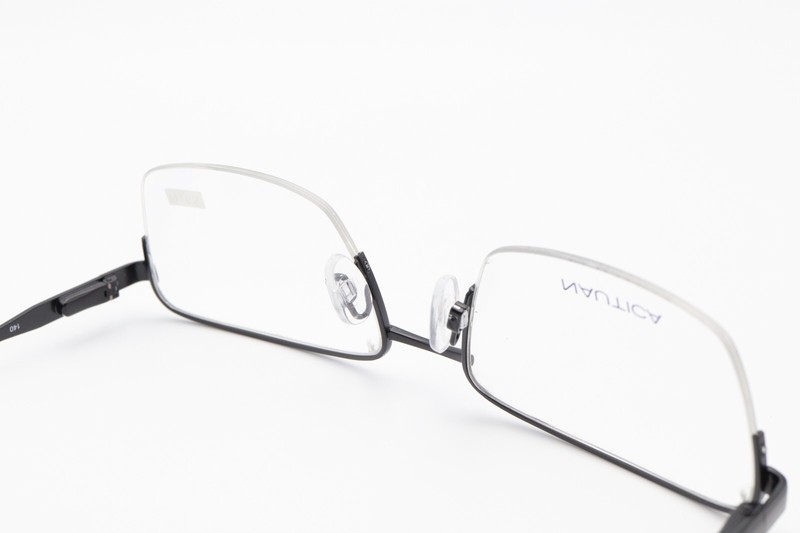 NAUTICA N7259 001 Satin Black 55-19-140 Half Rim Frames Flex Hinges N165 gallery