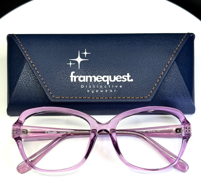 VTG COSETTE CO106 651 Womens Purple Glam Square Full Rim Eyeglasses FRAMES ONLY