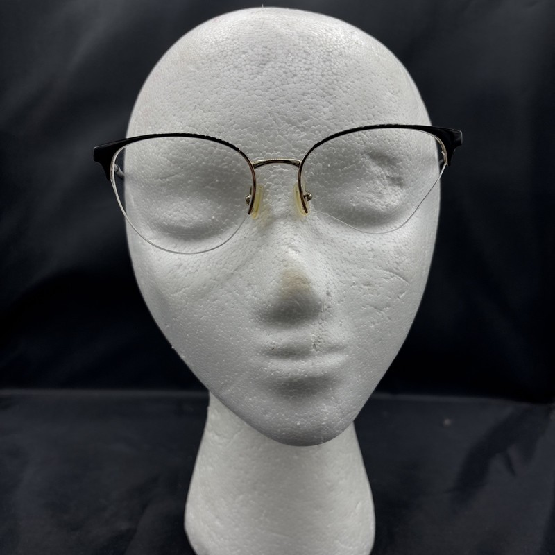 Versace MOD.1247 1252 Black Silver Cat Eye Eyeglasses Frames 52-17 140 Italy