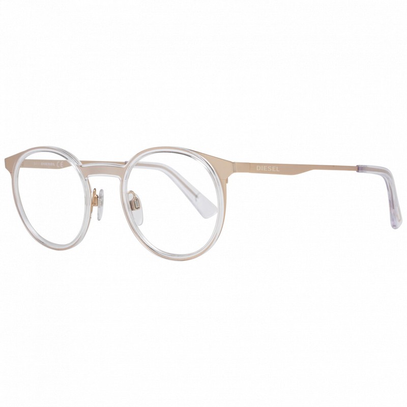 Diesel DL5298 029 Rose Gold Round Metal Optical Eyeglasses Frame 49-22-145 DL RX