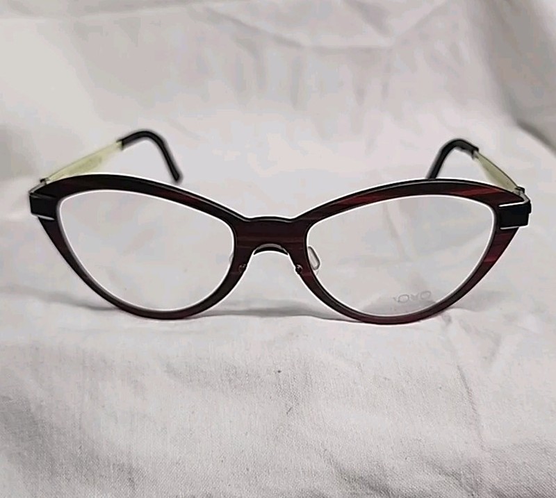 OVVO Optics 3009 Redheart Wood /Black/ Yellow Handmade Titanium Frames 52/18/135 gallery