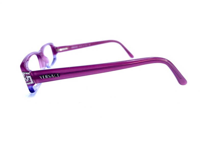 Versace Clear Lavender Pink Lucite Rectangular Glasses Italy MOD3039-B 53 16 135 gallery