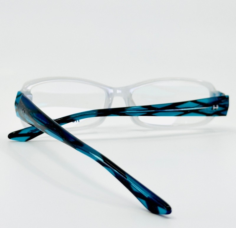 NEW HUMPHREY'S 583020 80 Clear Teal Rectangle Full Rim Eyeglasses 53-15-135 B:30 gallery