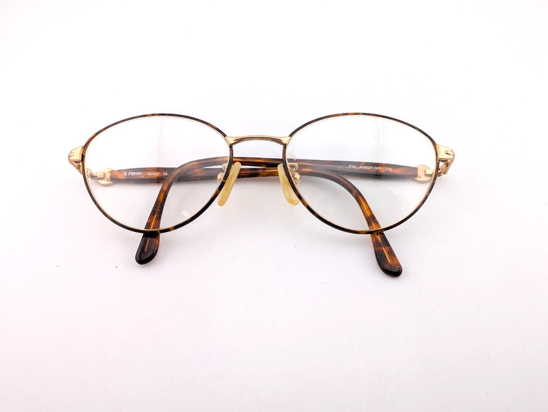 *VTG* Fendi Eyeglasses, Frames Only, Amber F40 GEP Tort/Gold, 52-18-135, Italy