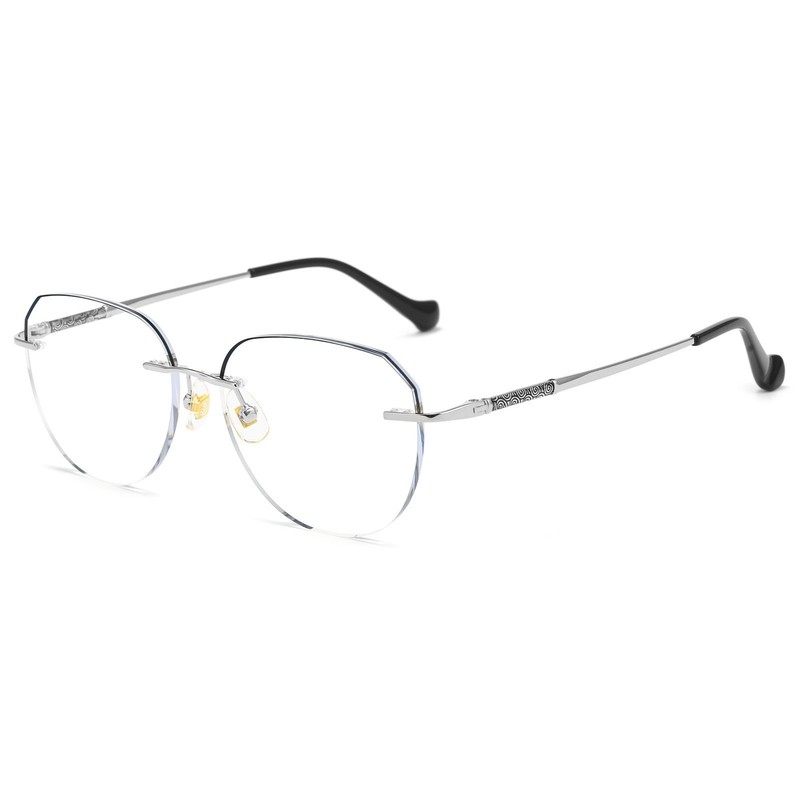 8g Ultralight Pure Titanium Rimless With Bezel Glasses High Grade Eyewear Frame