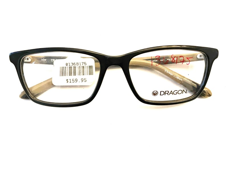 Dragon Eyeglasses DR2025 001 Black/Gray 56-18-145 with Factory Demo Lenses