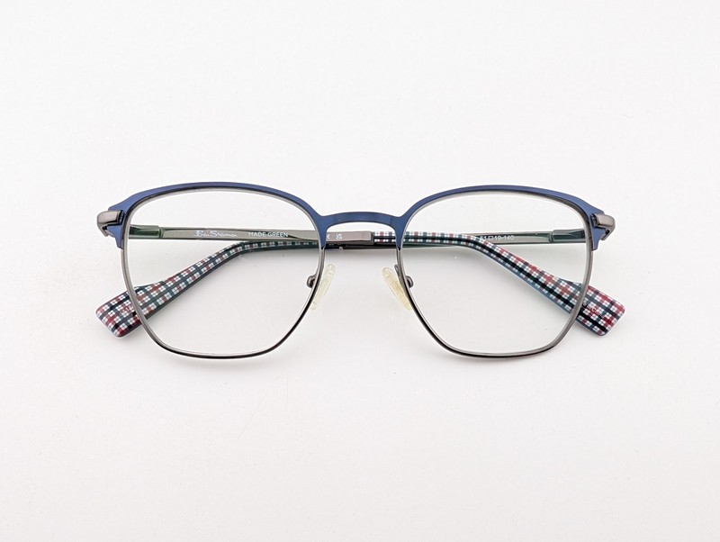 Ben Sherman Eyeglasses, Frames Only, Windsor C03, 51-19-140, Metal,Navy/Gunmetal