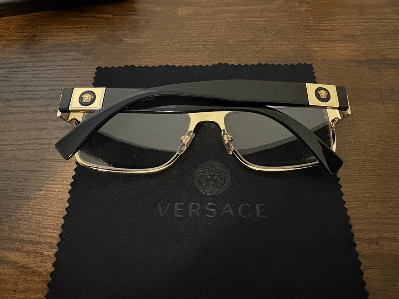 Versace MOD. 1274 1436 Men’s Eyeglasses Frames Only 55-17-140 Italy Black Gold gallery