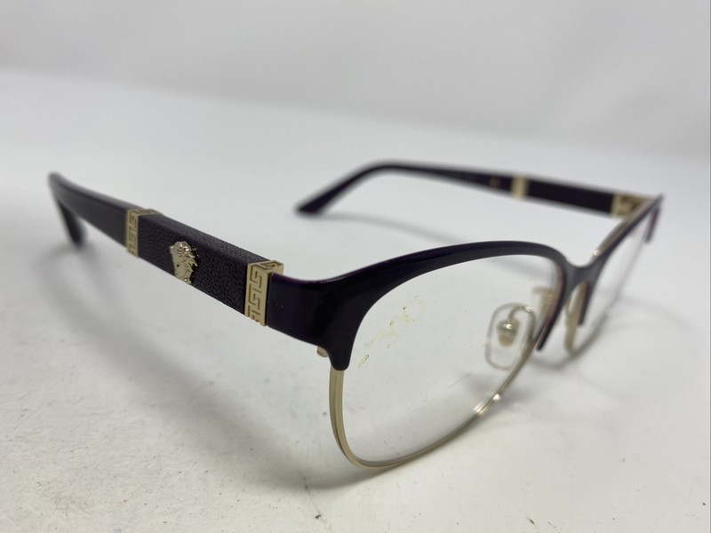Versace 1233-Q 1418 53-17-140 Plum Purple/Gold Full Rim Eyeglasses Frame B884 gallery