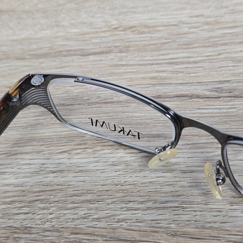 Takumi T9748 Eyeglasses Brown Tortoise Stainless Frames w/ Magnetic Sunglasses gallery