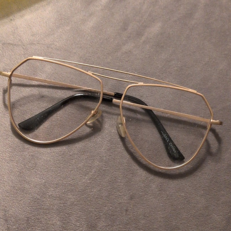 Gold Metal Aviator Full Rim Unisex Eyeglass Frames 62-55CL Solid