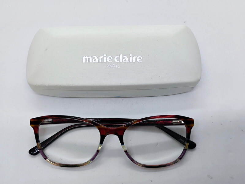 Marie Claire Eyeglass Frames 6246 Bordeaux (Red) w/Stripes 53-17-140 w/Case