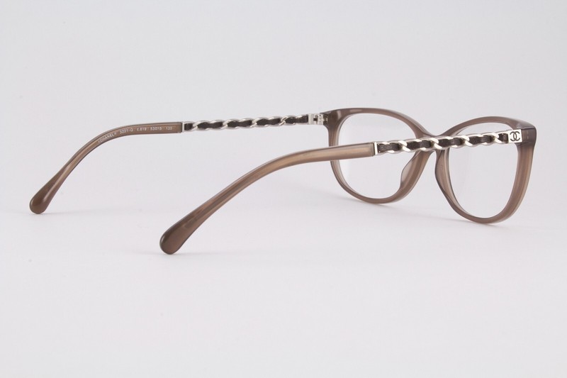 Rare Authentic Chanel 3221-Q c.819 53mm Gray Brown Silver Cat Eye Frames Italy gallery